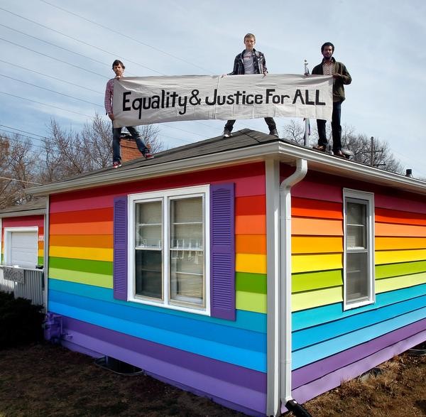 In 2013, LGBT activist Aaron Jackson found that the house across from the infamously anti-gay Westboro Baptist and painted it all the colors of the rainbow. Tourists who once came for the church now go to check out the house that spites it.