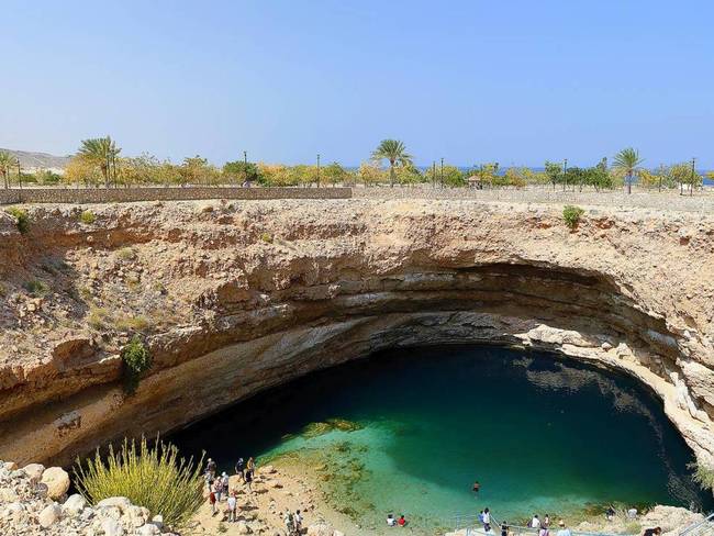 The gigantic sink hole in Bimmah, Oman is used to lure tourists. There’s a swim park at the bottom of the hole.