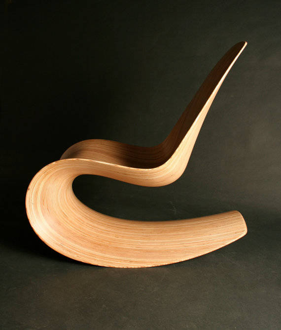 Curved Wooden Chair.