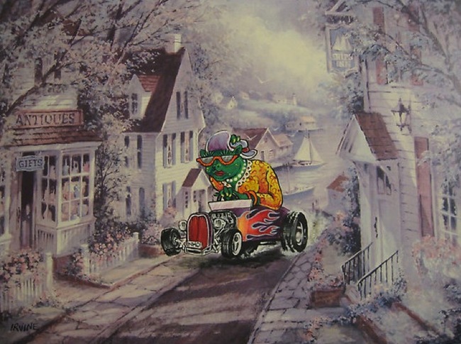 13. Green Monster Driving A Hot Rod