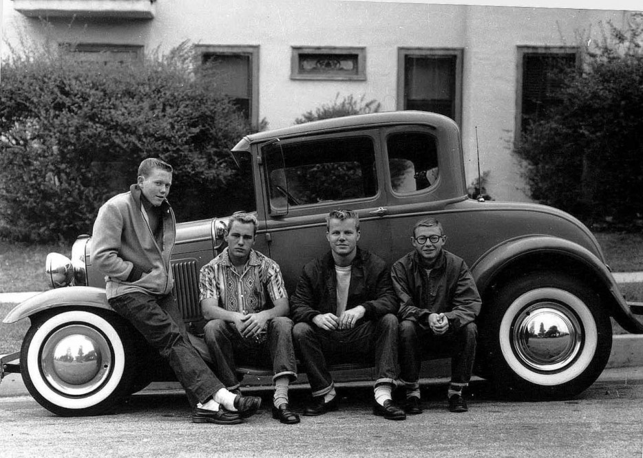 Teenagers and their first car (1950s).