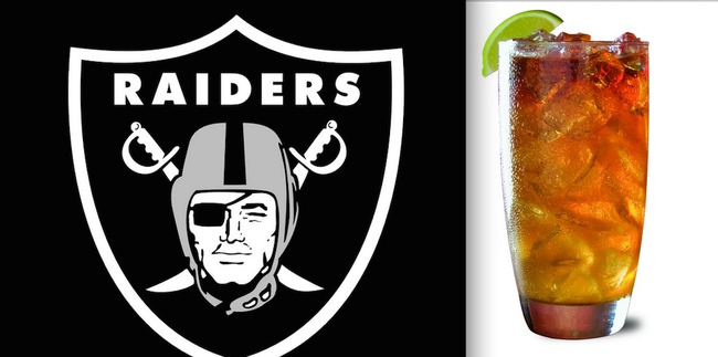 18.) The Raiders' Cocktail: silver tequila, black rum, cola.