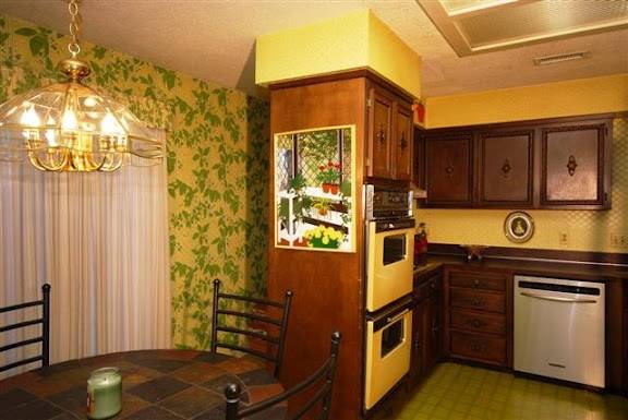 I'm going to be honest here. This kitchen reminds me of every 70s horror movie I have ever seen.