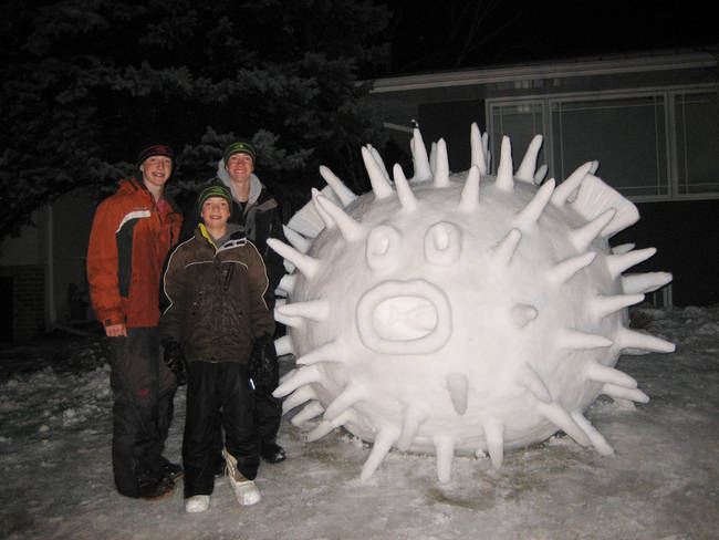 I don't know what's more impressive, the sculptures or the fact that they're not hurling snowballs at each other.