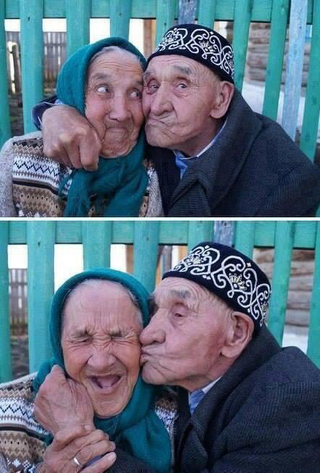 3.) This couple who still act like honeymooners after 65 years together.