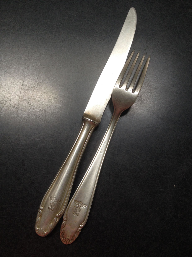 Looks like pretty normal silverware, except for the swastika at the bottom.