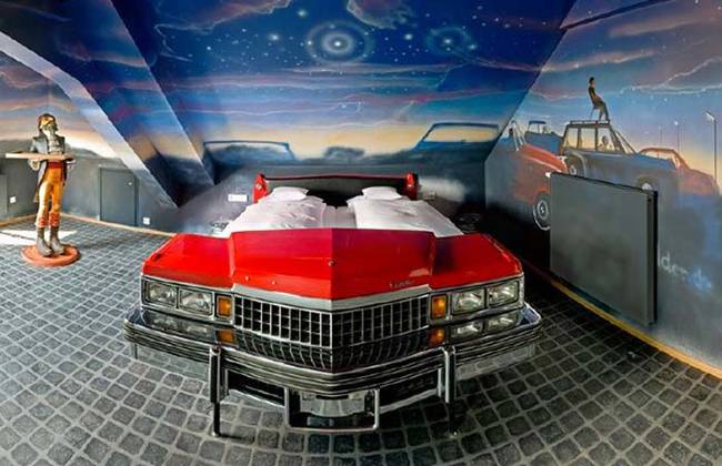 8.) This bed is made out of a Cadillac.