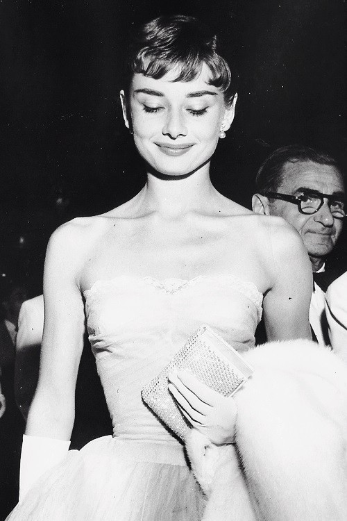 Audrey Hepburn at a premiere on September 14, 1953.