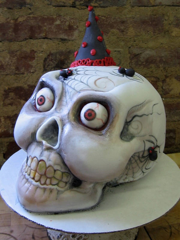 7.) Spider Skull Cake
