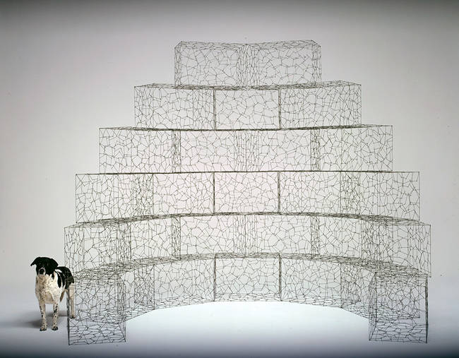 The sculptures can be airy and delicate (and dog-approved)...