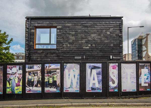 The architects claim that the Waste House is the UK's first permanent building constructed with garbage.