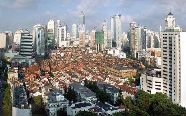 Downtown Shanghai, China.