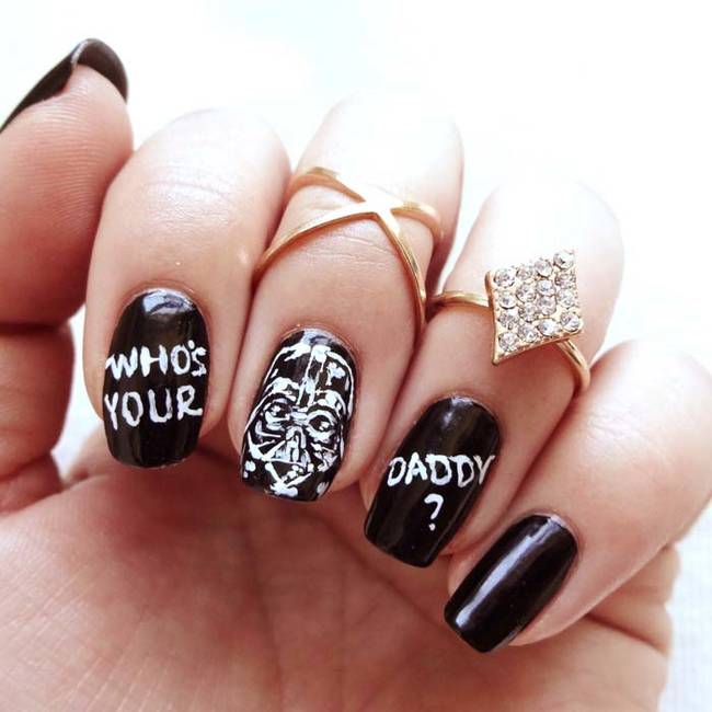 These <i>Star Wars</i> nails are pretty and hilarious.