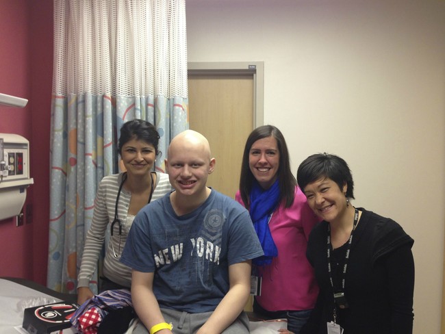 The hospital staff that helped him on his road to recovery.