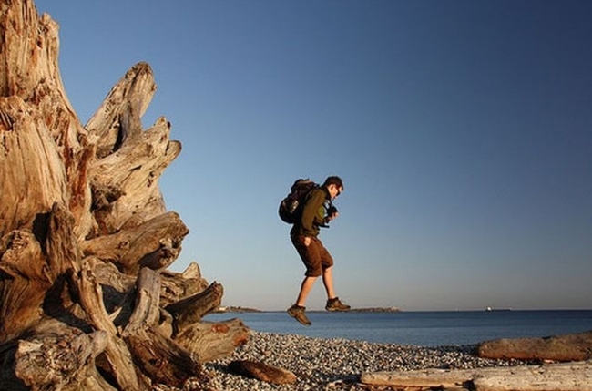 32.) Just making sure the ground is solid. - Sombrio Point, BC, Canada