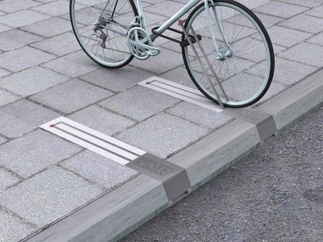 This practical idea is great. These retractable bike racks give bikers a place to keep their bicycles locks up without taking up unnecessary space on a walkway when not in use.