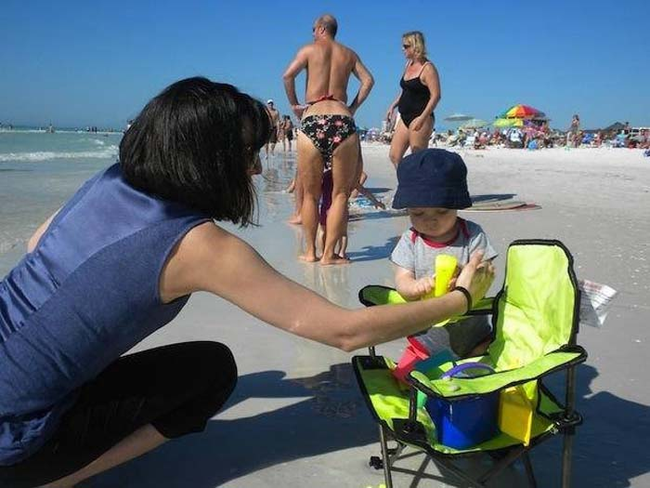 8.) Well that man has quite the fancy speedo.