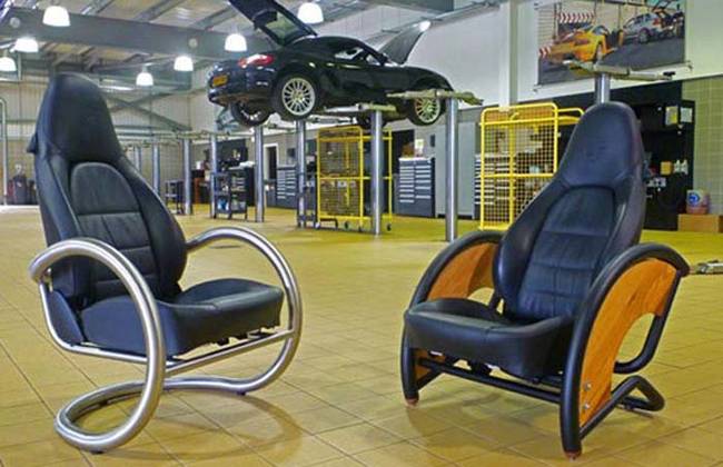 12.) These chairs are made from car seats.