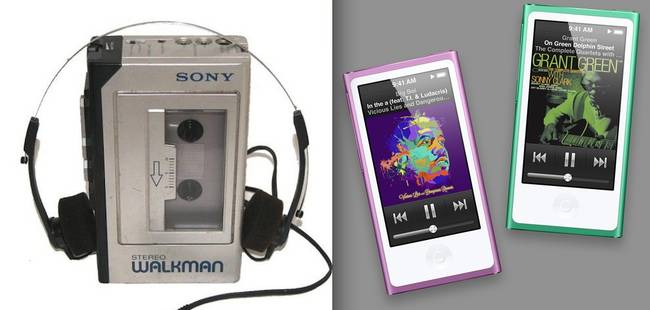 4.) This square Walkman VS an iPod.