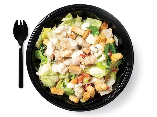 KFC Roasted Chick Caesar Salad (with Fat Free Ranch) - 250 Calories, 8g of Fat, 31g of Protein