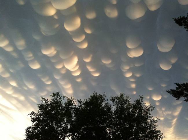 Mammatus clouds over Saskatchewan.