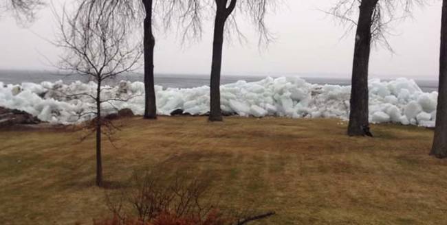 This so-called ice tsunami is actually called a "ice shove."