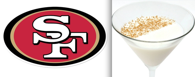 3.) The 49ers' Barbary Coast Cocktail: gin, whiskey, white chocolate creme de cacao and half and half.