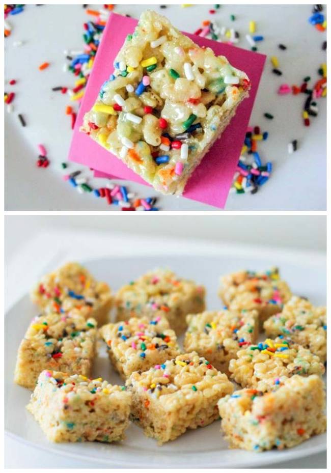 Cake Batter Cripsy Treats