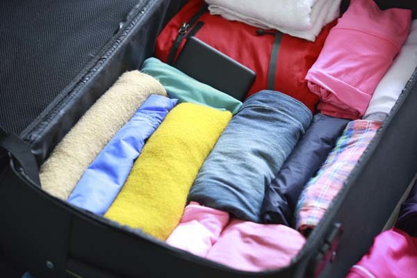 24.) Rolling your clothes actually saves room when you're packing. Roll, don't fold.