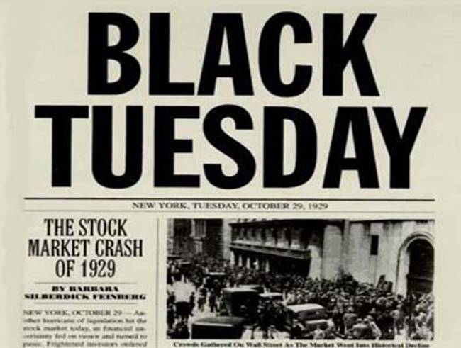 By October 29th, the market had fully collapsed. It was so bad that it was dubbed "Black Tuesday."