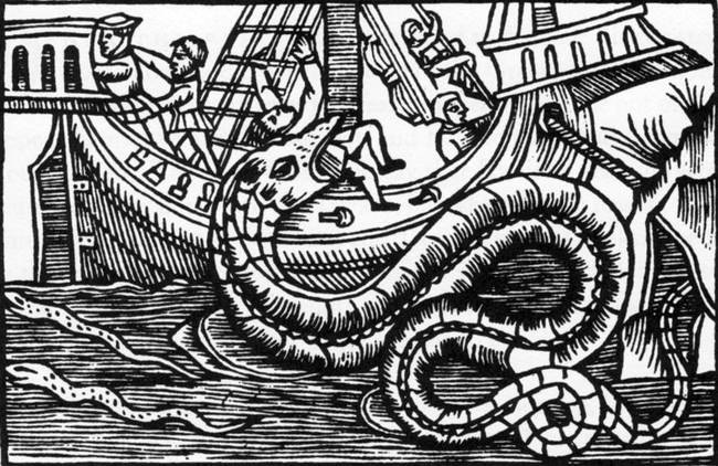 1555: The Sea Serpent began as a Norwegian myth and continues even today with cryptozooligical sightings of the Loch Ness Monster.