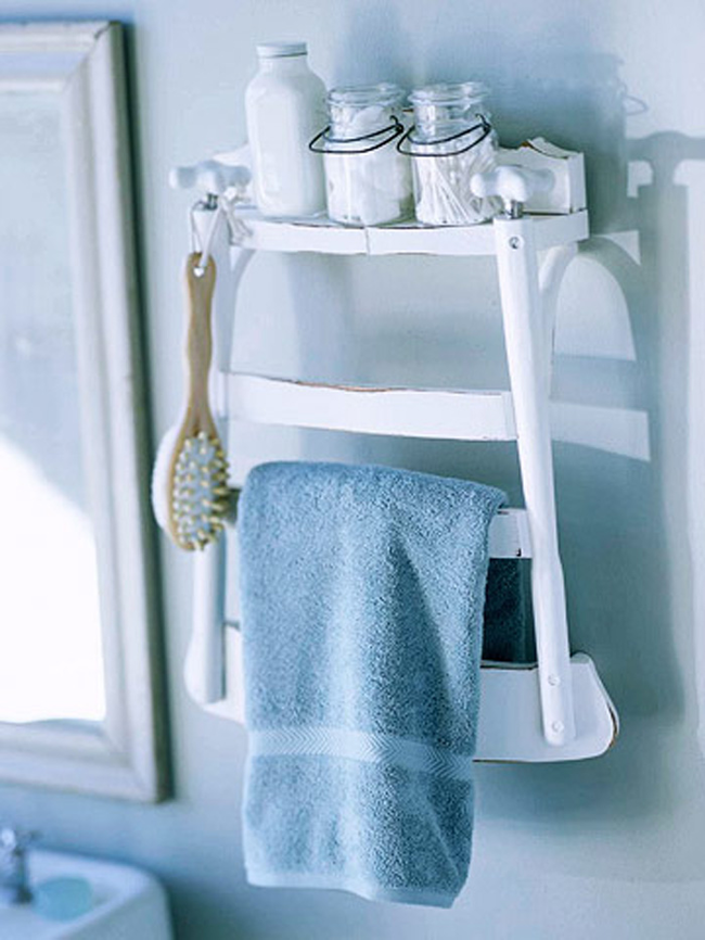 7.) Turn a chair into a towel rack.