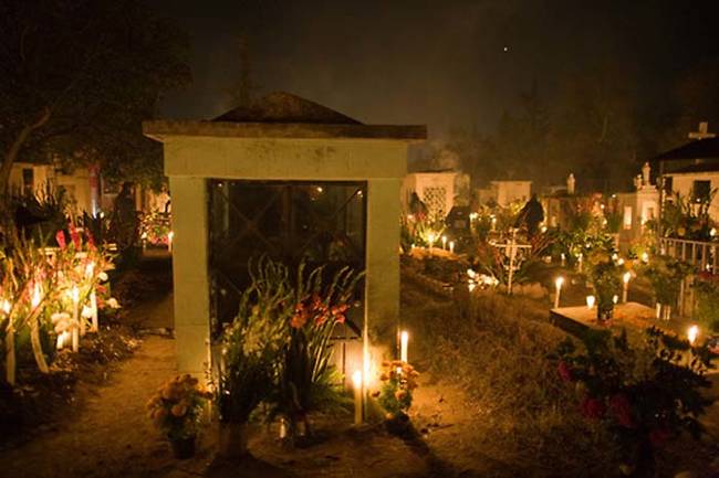 During the festivities, visits are paid with offerings to the graves of ancestors.