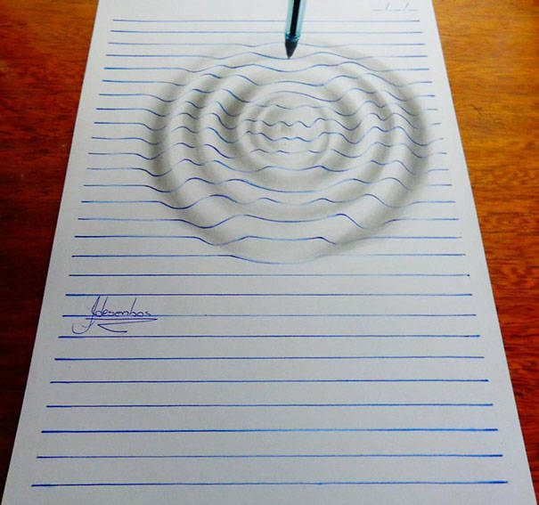 The sketch is perfect. It is drawn to look like the pen created a ripple in the paper.