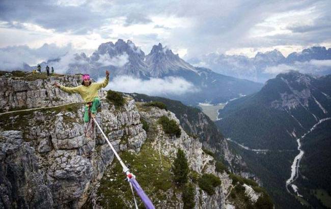 Balancing at the top of the world. Literally.