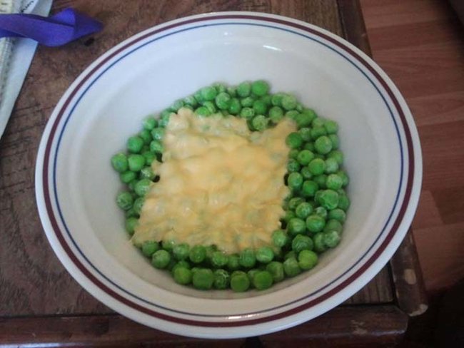 15.) Cheesy peas?