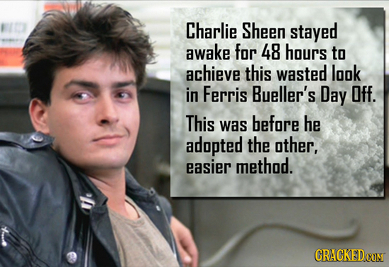 9.) Charlie Sheen, Ferris Bueller's Day Off