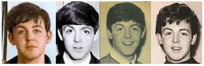 They then invite you to focus on the slight differences in Paul McCartney's eyebrows from 1961-1963. Known for his swooped right eyebrow, the site maintains, sometimes Paul's swoop isn't very noticeable at all. He must be a Frankenstein Beatle.