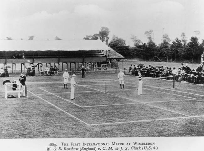 7. The first International match at Wimbledon had just a few dozen (rich) spectators in 1883.