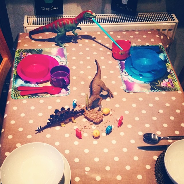 Day 1: Dinosaurs come for a feed...