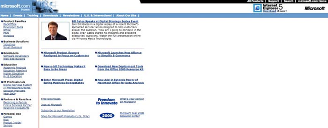Microsoft.com from 1999.