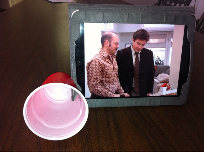 7.) Amplify your iPad with a solo cup.