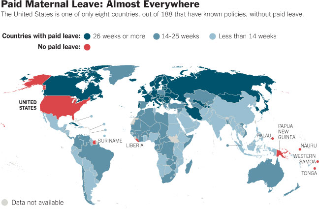 6.) Paid Maternal Leave Around the World