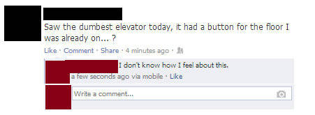 I guess this person took the escalator to get up?