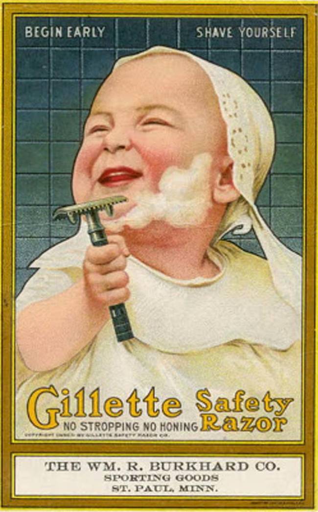 Yeah...I don't think this is an accurate portrayal of what would happen if your baby got a hold of your shaving razor.