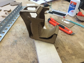 Then she used cardboard to construct the 3D version.