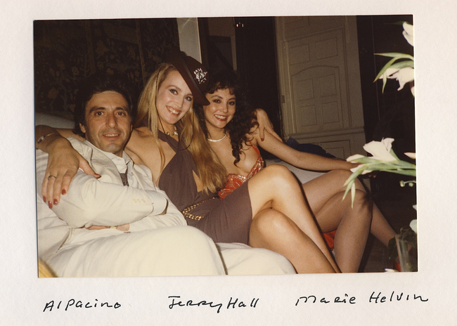 Al Pacino, Jerry Hall, and Marie Helvin