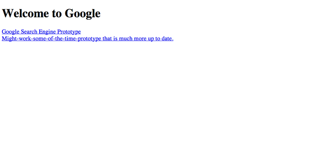 This is what the Google homepage looked like in 1997. Pretty sparse right?