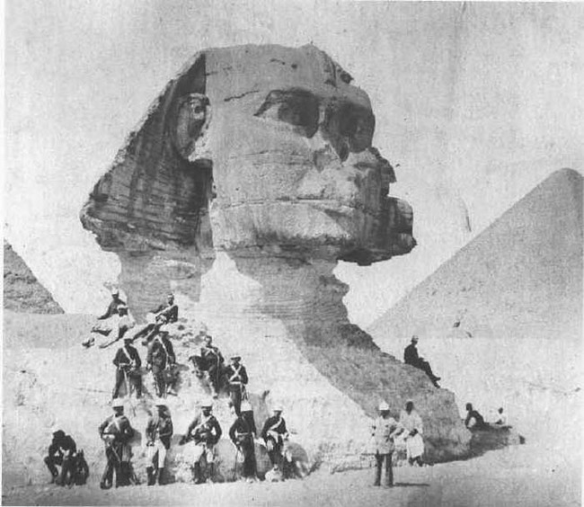 22.) One of the oldest photos of the Great Sphinx (1880).