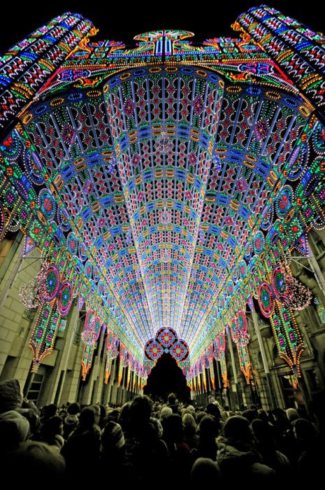 5.) A cathedral decorated in 50,000 LED lights.